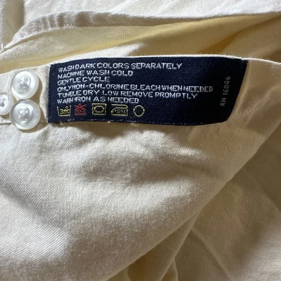 Nautica Yellow Button-Down Oxford Shirt Men's Large Preppy - Picture 3 of 8